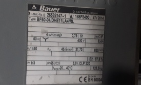 Reductor Bauer 4 kw, 45.5 rpm 