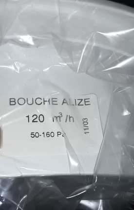 Anjos afzuigventielen bouche alize 120 m3/h 