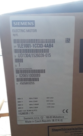 Elektromotor Siemens 3 kw, 970 rpm 