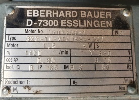 Reductor/variator Bauer 1.5 kw, 6--41.5 rpm !