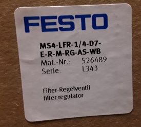 5 x Festo MS4-LFR-1/4-D7-E-R-M-RG-AS-WB 