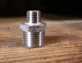 Verloopnippel RVS 1/2"X1/4" 316 