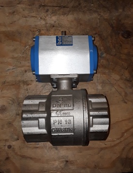 Kogelafsluiter met actuator PN16 DN80 3" 