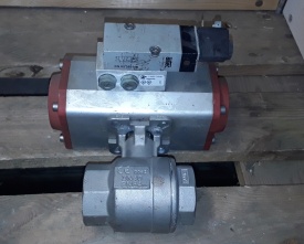 2 x Kogelafsluiter met actuator PN64 DN40